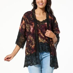 NWT Democracy Lace Kimono Top